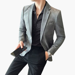 Taillierter Blazer - Modern Fit Herren Sakko für Events in Grau