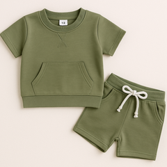 Snuglii - Weiches und bequemes Set für Kinderkleidung in Olive
