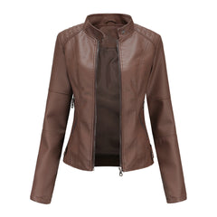 Laila - Lederjacke - Einzigartiges Design in Dunkelbraun