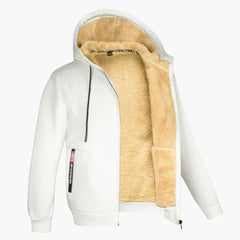 Kapuzen Winterjacke für Herren in Weiß