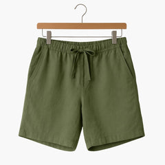 Herren Sommer Shorts mit Kordelzug und Seitentaschen in Grün