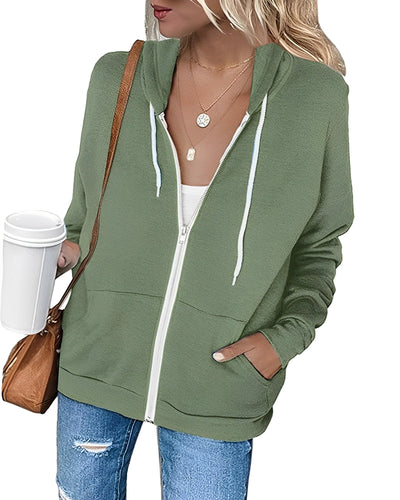 Azura - Leichter Kapuzenpullover mit Reißverschluss und Taschen