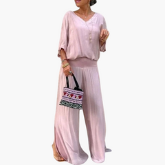 Astrid | Zweiteiliges Boho-Set in Hellrosa