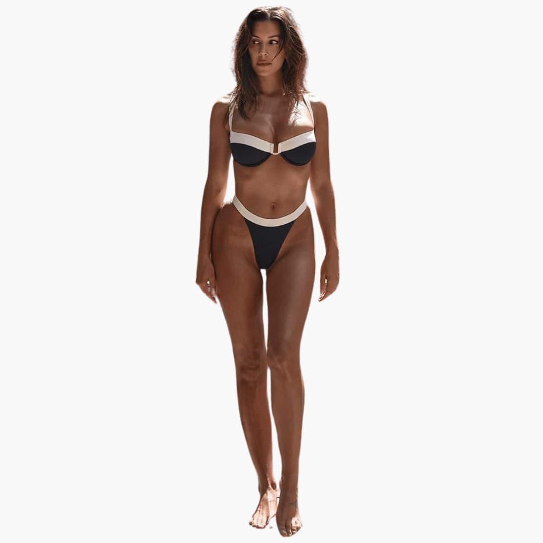 Stützender Damen-Bikini mit Colorblock-Design – Sportlich & Modisch