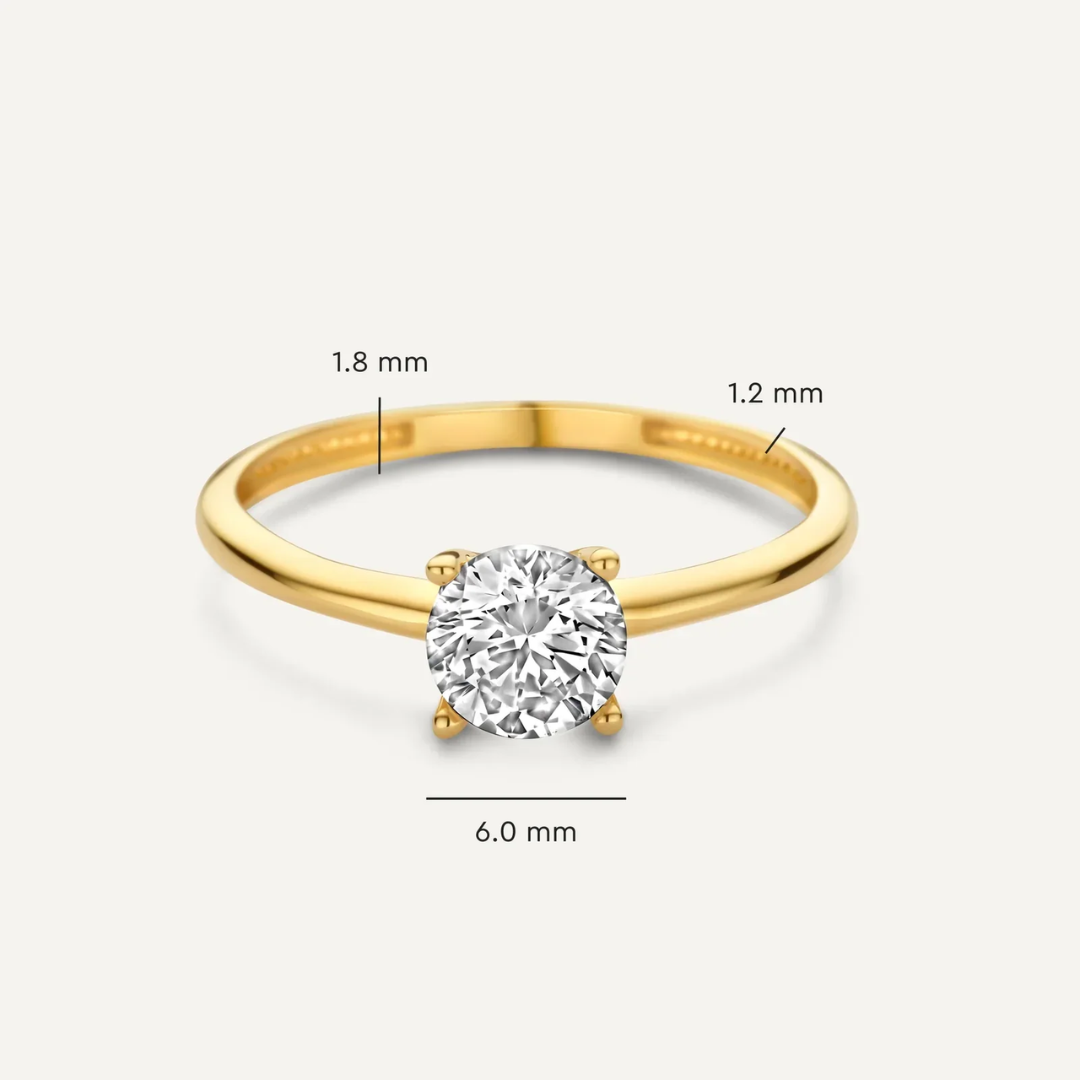 Johanna - Goldener Solitär-Ring