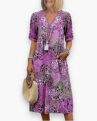 Damen Lebhaftes Midi Kleid | Stilvoll