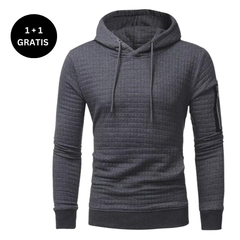 ASTHON  – Herbst-KapuzenHoodie für Männer in Dunkelgrau