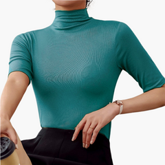 Edith | Damen Seamless Rollkragen-Top in Grün