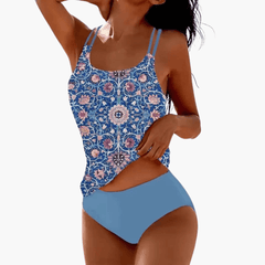Badeanzug Einteiler Damen mit Mandala Muster für den Sommer in Donkerblauw