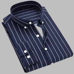 Herrenhemd aus kariertem Oxford-Material in Schwarz