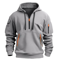 Burton - Moderner Hoodie mit halbem Reißverschluss in Grau