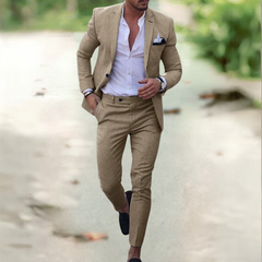 Ezra - Eleganter Anzug für Herren (Jacke + Hose) in Beige