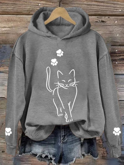 Kapuzenpulli mit Katzenmotiv für Frauen