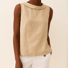 Franziska | Damen Ärmelloses Rollkragen Oberteil Locker – Top Rollkragen Ärmellos 2026 in Beige