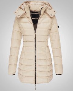 Jessica | Damen Winter Kapuze Daunenjacke in Beige