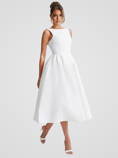 ÉLÉGANCE BELLE MIDIKLEID in Weiss