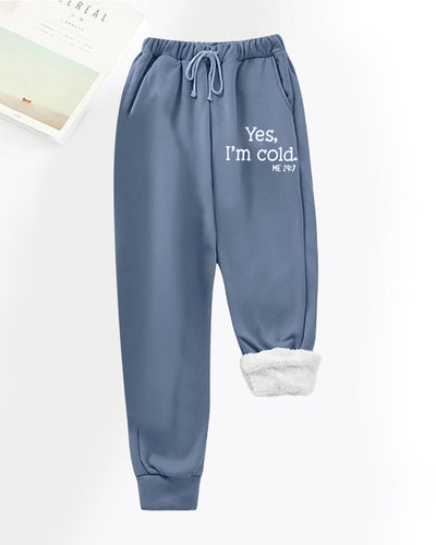 Warme Hose mit englischem Schriftzug für Frauen