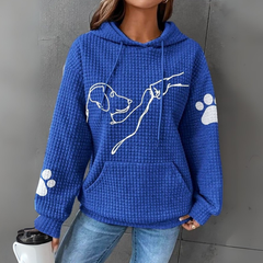 Damen Pullover | Kapuzenpullover mit Aufdruck in Blau