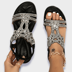 Franziska | Orthopädische Boho-Sandalen aus Premium-Material in Schwarz