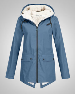 Melanie | Damen Gefütterte Reißverschluss Regenjacke in Blau