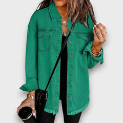 Karela – Klassische Jeansjacke in Grün