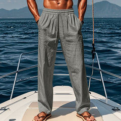 Wayne – Atmungsaktive Baumwolle undlockere Freizeit Sporthose in Grau
