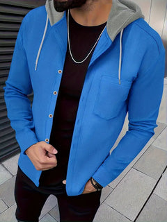 Johnathan – Lässige Kapuzen Jacke Mit Tasche in Blau