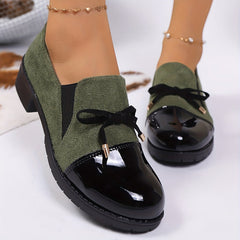 Virna - Elegante Rutschfeste Loafers Mit Schleife in Grün