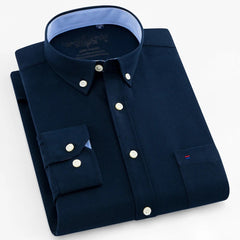 Albert | Klassisches gestreiftes Hemd in Marine blau