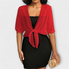 Olivia - Bluse mit offener Vorderseite in Rot