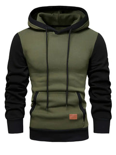 Ferguson – Langarm Kapuzenpullover Mit Tasche in Armeegrün