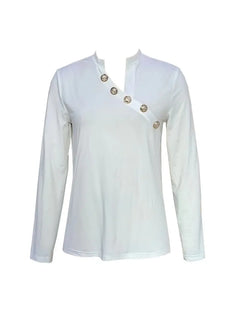 Livia | Damen Moderner Elegant Bluse | Langarm in Weiß