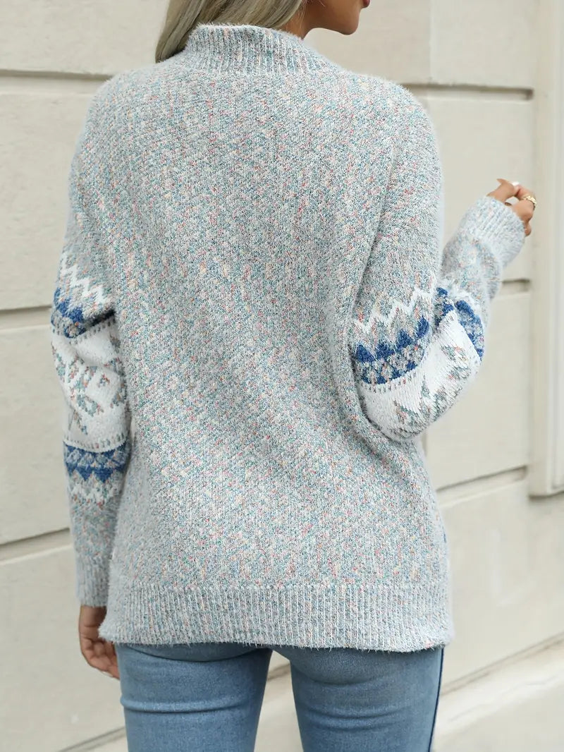 DAMPULLOVER MIT ISLÄNDISCHEN MUSTERN | ELEGANTER, WARMER STIL