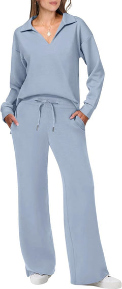Briar - Lässiger Pullover & Hose - Reise- & Lounge-Set in Hellblau