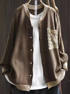 Maricel | Strickjacke mit Taschen in Dunkelbraun