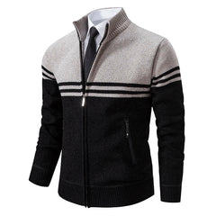 Minimalistisch Bequeme warme Strickjacke - Magnus in Grau