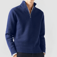 VENHUES - STRICKPULLOVER MIT REISSVERSCHLUSS in Dunkelblau