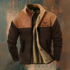 Volkmar® | Lässige Fleece Jacke in Braun