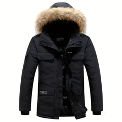 Walter | Stylische Winterkapuzenjacke in Marineblau
