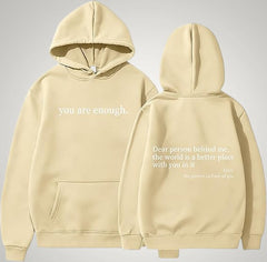 Silke | Damen Grafischer Oversized Hoodie in Beige