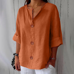 Piera - Luftige Leinenbluse in Orange