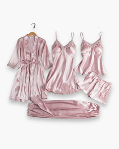 Damen Stilvolles Schlafanzug-Set | Komfortabel Pyjama in Rosa