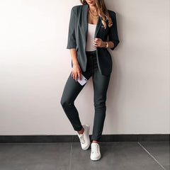 Kristal - Eleganter Blazer- und Hosenanzug für Damen in Dunkelgrün