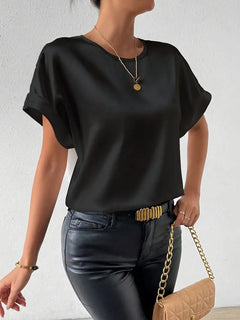 Martina | Mühelos schicke Batwing-Ärmel Bluse – Perfekt für jede Saison in Schwarz