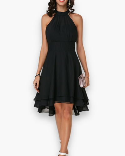 Damen Elegantes Rüschendes Kleid | Midi Festliches Kleid für Hochzeitsgast