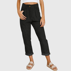 Mara | Damen Cordhose stylisch modern elegant in Schwarz