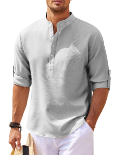 Vincent - Das Ultra Comfort Casual Langarmshirt in Hellgrau