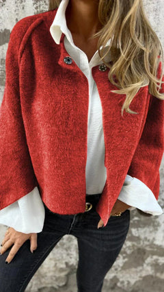 ELISABETH™ | LEICHTER CARDIGAN in Ziegelrot
