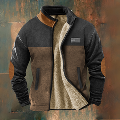 Zachar® | Lässige Fleece Jacke in Schwarz