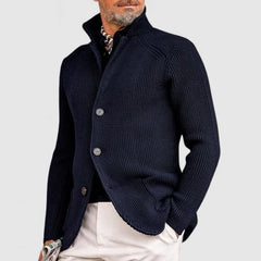 Strickjacke Herren Mit Knöpfen | Elegantes Taschen-Design in Dunkelblau